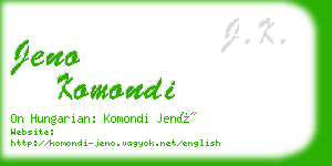 jeno komondi business card